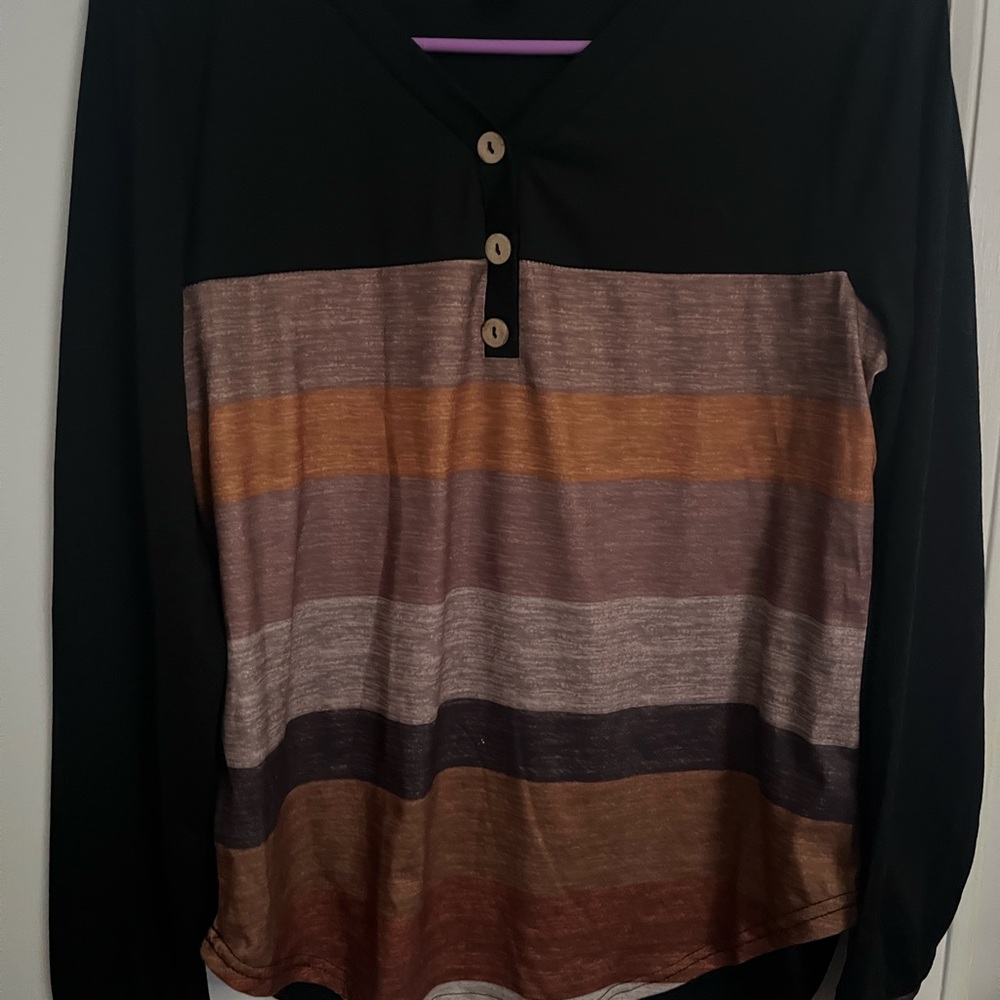 SHEIN Black and Striped Blouse